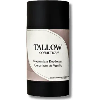 Tallow Cosmetics | Magnéziový deodorant – geranium & vanilka šetrný k citlivé pokožce díky loji • bez hliníku a sody • celodenní svěžest • 75 ml