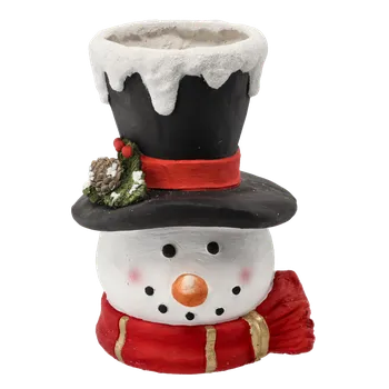 Váza FIGURKA VÁNOČNÍ - VÁZA - HLAVA SNĚHULÁKA 40 CM *1610
