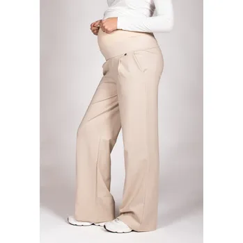 Love2wait Těhotenské kalhoty Wide Leg Clay světle béžové široké Velikost: XS