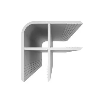 Stavební profil Hliníkový rohový profil 66×66 mm pro tloušťku 25 mm, přírodní elox – pro skříňové nástavby