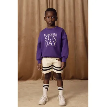 Chlapecká mikina Dětská bavlněná mikina Mini Rodini Sunday fialová barva, s potiskem, 2512011445 48X, vel. 140-146