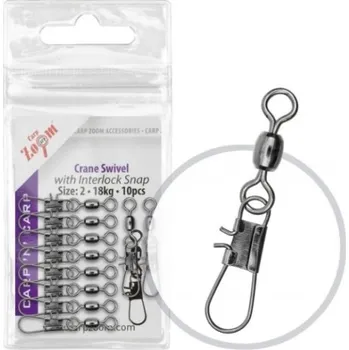 Obratlík s karabinou Crane Swivel with Interlock Snap - 10 ks/vel.8