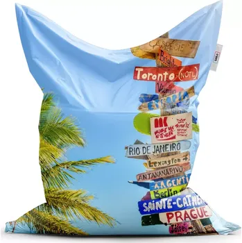 Sedací pytel Sablio Sedací vak Ukazatele měst - 200x140 cm