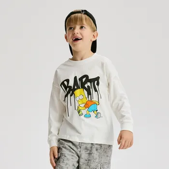 Dětská móda Reserved - Tričko The Simpsons - krémová - 694IG-01X - 694IG-01X-164