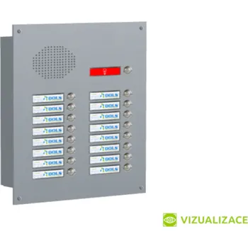 Domovní zvonek Zvonkové tablo pro 16 účastníků - pro zazdění s čelní deskou - lakované - RAL 8017 MAT. - HNĚDÁ ČOKOLÁDOVÁ