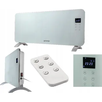 Topidlo Konvektor GORENJE 2000W Časovač Bílý SKLO Dálkové ovládání displej