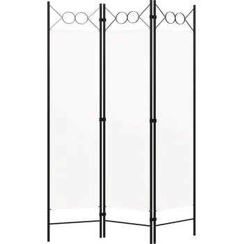 Paraván Paraván 3-panelový, volně stojící, bílý, 120 x 180 cm, železo a polyester