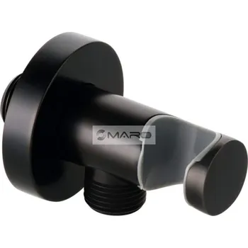 Stěnový vývod Kludi A-QA Vývod sprchy stěnový s držákem, černá matná, 6054739-00