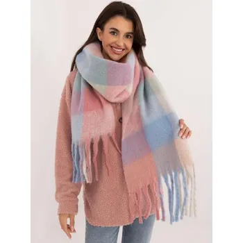 Šátek Dámská šála kostkovaná modro-růžová