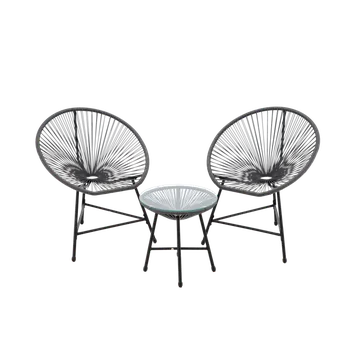 Zahradní sestava SADA ZAHRADNÍHO NÁBYTKU (2 ŽIDLE, STŮL) - ŠEDÁ *3446