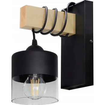 Nástěnné svítidlo Nástěnné svítidlo 015-KCS LED LOFT Dřevo SKLO E27