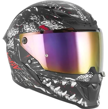 Helma na motorku Přilba GOLIATH RAPTOR, NOX EXKLUSIV (černá matná, bílá, červená) 2026 S