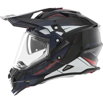 Helma na motorku Přilba N312 TRACK, NOX (modrá, červená) 2026 2XL