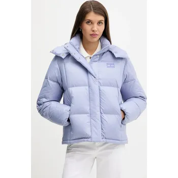 Péřová bunda Tommy Jeans fialová barva, zimní, DW0DW22040 04X, vel. XS