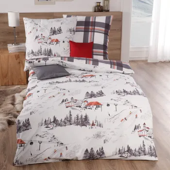 Povlečení Kaeppel | Flanelové povlečení Svatý Anton antracit 140x200, 70x90