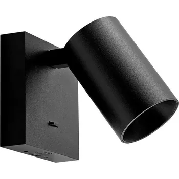 Nástěnné svítidlo LIGHT IMPRESSIONS Deko-Light nástěnné přisazené svítidlo Can Tilt hranaté USB, 1x 7,5 W GU10, černá - LIGHT IMPRESSIONS IMPR 341340