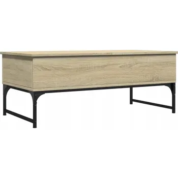 Konferenční stolek Konferenční stolek s přihrádkami, nastavitelné nožičky, dub sonoma, 100x50x40 cm