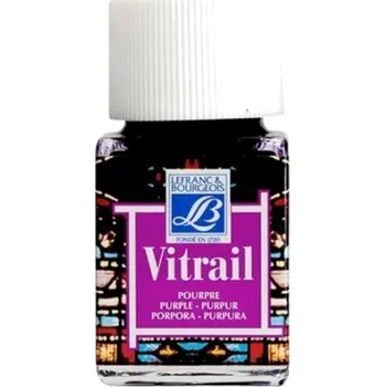 Speciální výtvarná barva Lefranc & Bourgeois Vitrail Barva na sklo 350 Purple 50 ml 1 ks