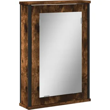 Koupelnový nábytek Koupelnová skříňka se zrcadlem, kouřový dub, 42x12x60 cm