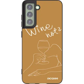 Pouzdro na mobilní telefon Picasee silikonový černý obal pro Samsung Galaxy S21 FE 5G - Wine not