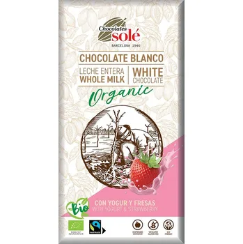 Čokoláda Solé Bio bílá čokoláda s jogurtem a jahodami SOLE 100g