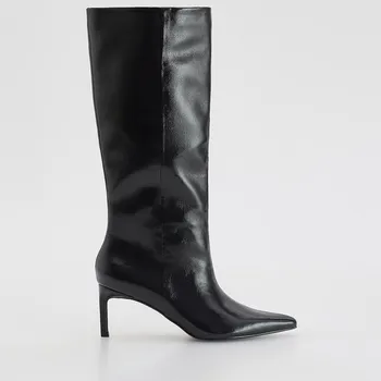 Dámské kozačky Reserved - Kozačky na podpatku - tmavě fialová - 300FF-49X - 300FF-49X-40