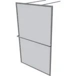 Riho Lucid Stěna pevná GD401, Walk-in, se stabilizační tyčí 100 cm, 140 x 200 cm, profil: černý, výplň: čiré sklo, G005032121