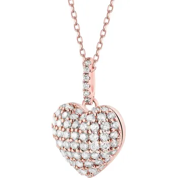 Náhrdelník Pozlacený náhrdelník z mosazi se zirkony - srdce - AR543-9258