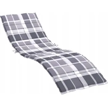 Zahradní lehátko Polštář na zahradní lehátko Oxford, voděodolná, šedá kostka, 200x70x3 cm