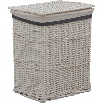 Koš na prádlo Bílý proutěný koš na prádlo 43x34x57,5 cm