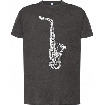 Pánská móda Pánské tričko s hudebním potiskem Saxofon vel. S