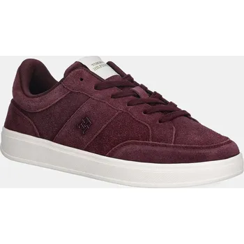 Dámské tenisky Semišové tenisky Tommy Hilfiger TH HERITAGE COURT SNEAKER SUEDE dámské, vínová barva, FW0FW09266 83X, EUR 38