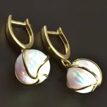 Goldpoint Zlaté náušnice bílý opál v klícce Váha: 4.03 g