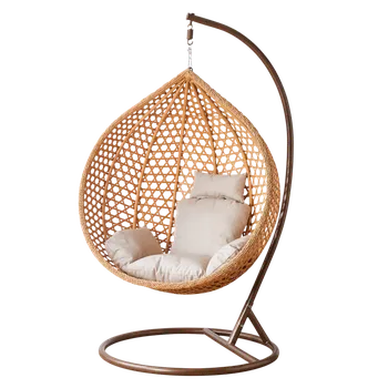 Křeslo ZA´VĚSNÉ KŘESLO VEL. XL HNĚDÉ, POLŠTÁŘ BÉŽOVÝ, RÁM HNĚDÝ