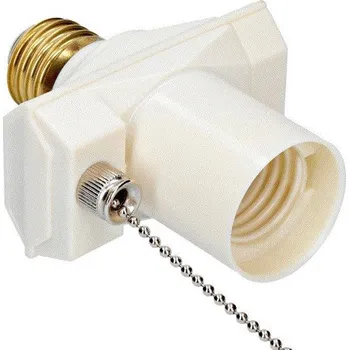 Objímka na žárovku Objímka žárovky E27 s řetízkovým vypínačem a zásuvkou