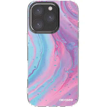 Pouzdro na mobilní telefon Picasee silikonový průhledný obal pro Apple iPhone 16 Pro - Pink liquid