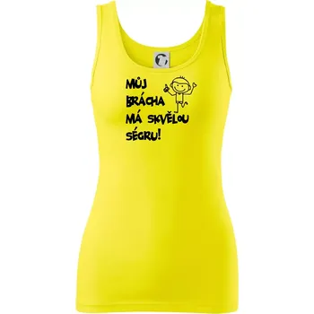 Dámské tričko Můj brácha má skvělou ségru - Dámské tílko - XL ( Citrónová )