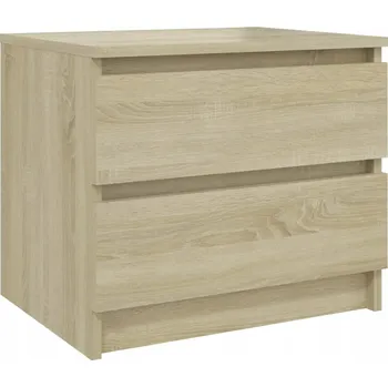 Noční stolek Noční stolek v barvě dub sonoma se dvěma zásuvkami 50x39x43,5 cm