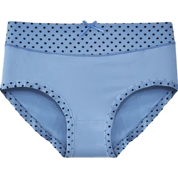 Kalhotky FINE WOMAN Dámské kalhotky 9080 vyšší s puntíky v pase Barva/Velikost: blankytná / L/XL