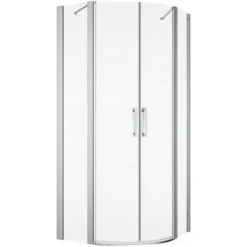 RONAL DIVERA Čtvrtkruh s dvoukřídlými dveřmi aluchrom čiré D22ERB551105007