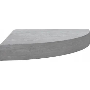 police Stylová rohová police MDF a kov, šedá betonu, 25x25x3,8 cm