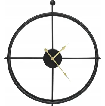 Hodiny Železné nástěnné hodiny minimalistické, bez číslic, černé, 52 cm