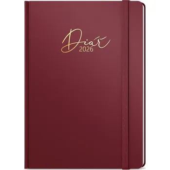Diář Baloušek Tisk - Oskar - Luxi - týdenní diář 2026, bordó, A5