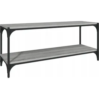 Televizní stolek TV stolek, dřevotříska, ocel, šedý dub sonoma, 100x33x41 cm