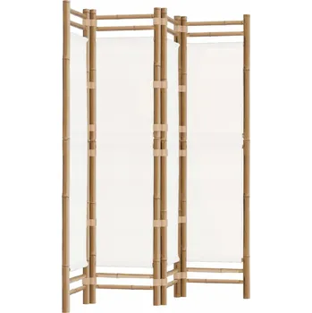Paraván Klasická bambusová paraván do pokoje, krémová, 160x180 cm, 4 dílná