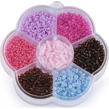 Korálek Pro Háčkování Sada skleněných korálků rokajl, tyčky mix 5
