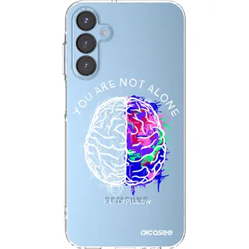 Pouzdro na mobilní telefon Picasee silikonový průhledný obal pro Samsung Galaxy A15 A156B 5G - Brain - White
