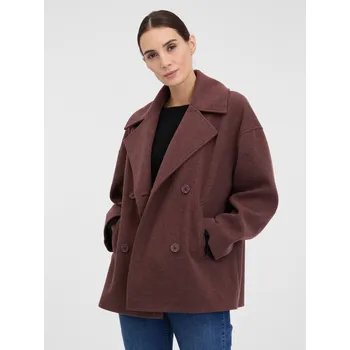 Dámský kabát Orsay Dámské Vínový dámský krátký kabát ORSAY Červená 38 (2965690)