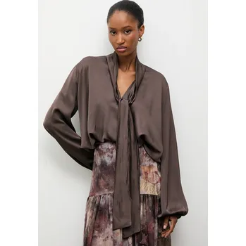 Dámská halenka Halenka Answear.LAB 55620 PLEIN.iok hnědá 88X, vel. L