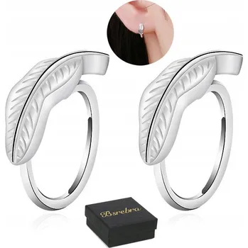 Náušnice Stříbrné Náušnice 925 s listy, STŘÍBRO KROUŽKY Dámské